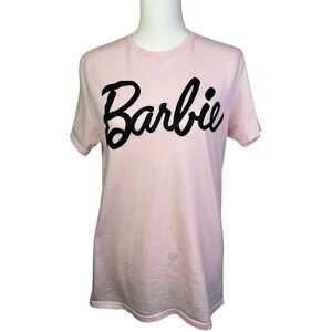 Barbie Graphic T-Shirt Pink Crew‎ Neck Short Sleeve Casual Top Size Medium